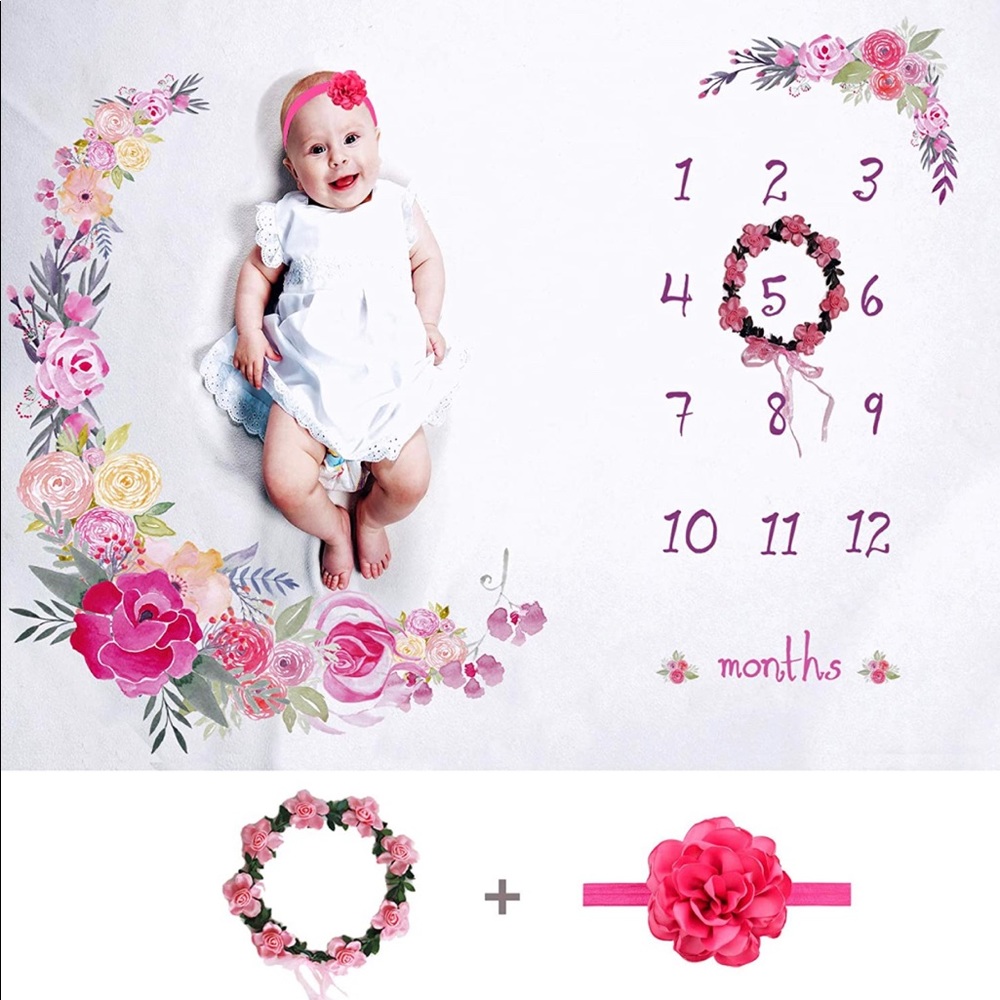 Tiny Smiles Baby Monthly Milestone Blanket